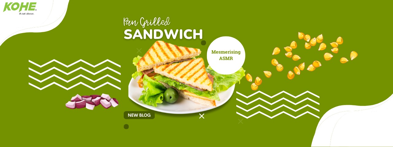 Pan-grilled Veg Cheese Sandwich ASMR